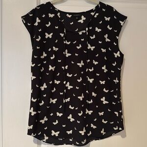 Talbots Sleeveless Butterfly Print Blouse